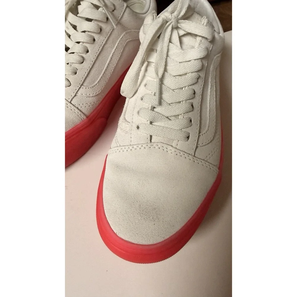 Vans Old Skool Stackform Platform White Pink Sneakers Shoes Men 7 Women 8.5